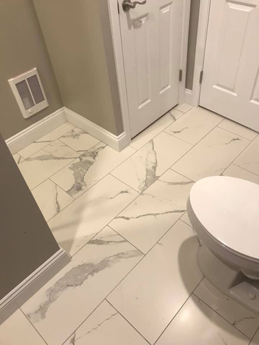 Remodeled Bathroom Tile Flooring