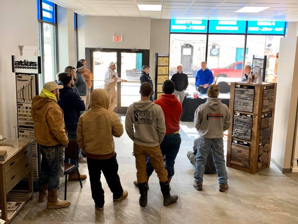 class inside river's edge showroom