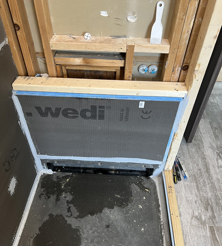 Wedi wall drain shower system