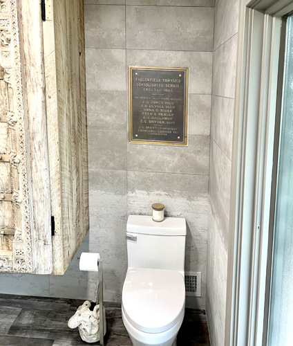 plaque installed over toilet plaque installed over toilet