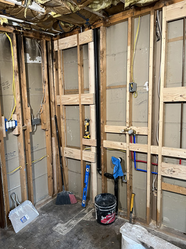 step in shower build out step in shower build out